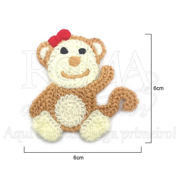 aplique croche bordado macaco